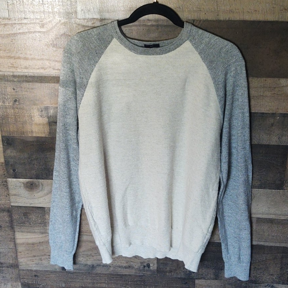 NWOT J. Crew Slim  Crew neck Rugged Cotton Baseball Sweater sz M Men's